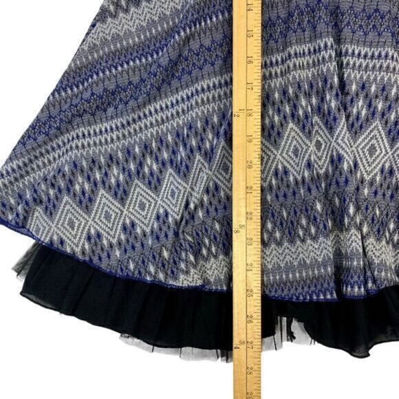 Free People Strapless Mini Dress Women Medium Blue Black Embellished Fairy Goth - Picture 15 of 16